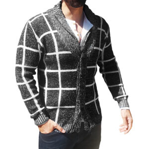 Cardigan Cuadros - Negro