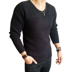 Sweater Oversize V - Negro